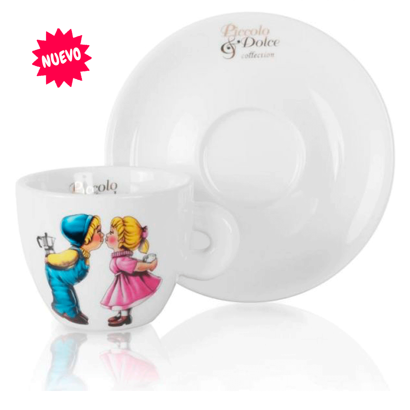 Taza Lucaffè Edición Piccolo e Dolce porcelana italiana blanca, tamaño cappuccino - Image 2
