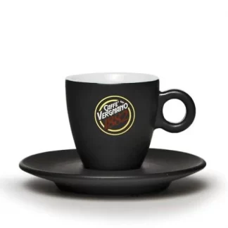 Taza de café tamaño espresso Vergnano, porcelana negra terminación mate, 60 ml