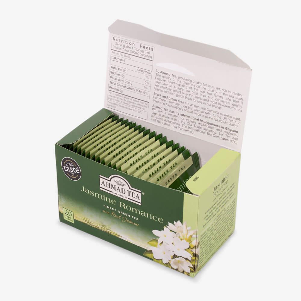 Té Ahmad Jazmín Romance y té verde/Jasmine Romance & Green tea, caja de 20 bolsas - Image 2