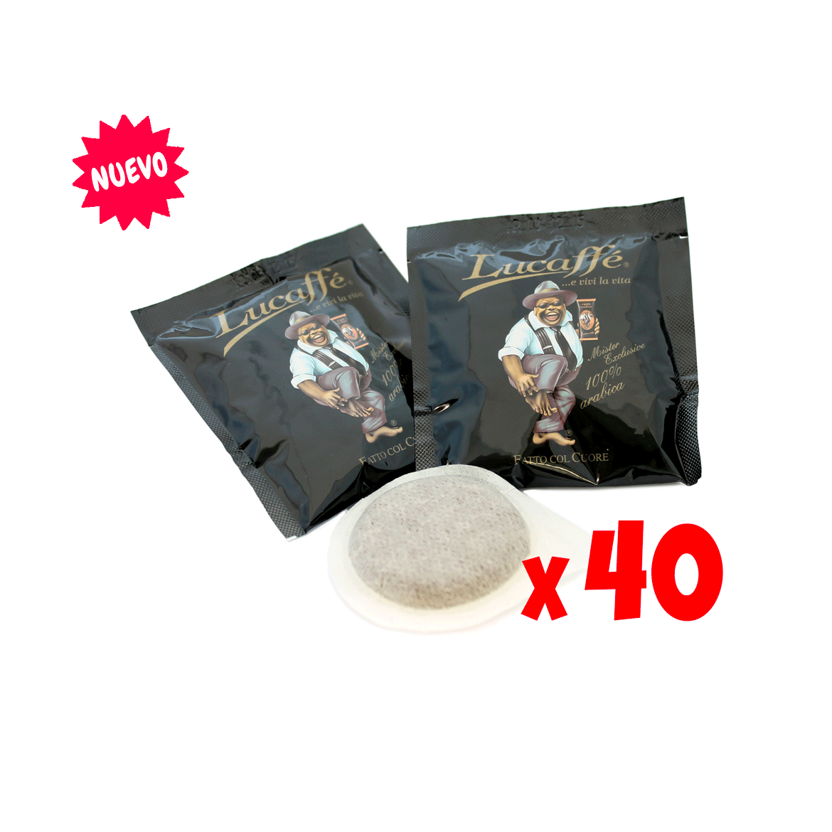 Pack 40 Pods E.S.E. Café Italiano Lucaffè Mr. Exclusive