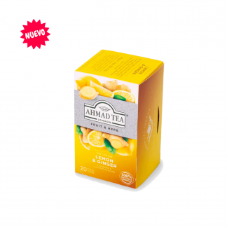 Infusión Ahmad Limón Jengibre/ Lemon & Ginger, caja de 20 bolsas