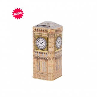 Té inglés Ahmad Alcancía London, Big Ben Money Box, variedad English Breakfast 20 bolsitas