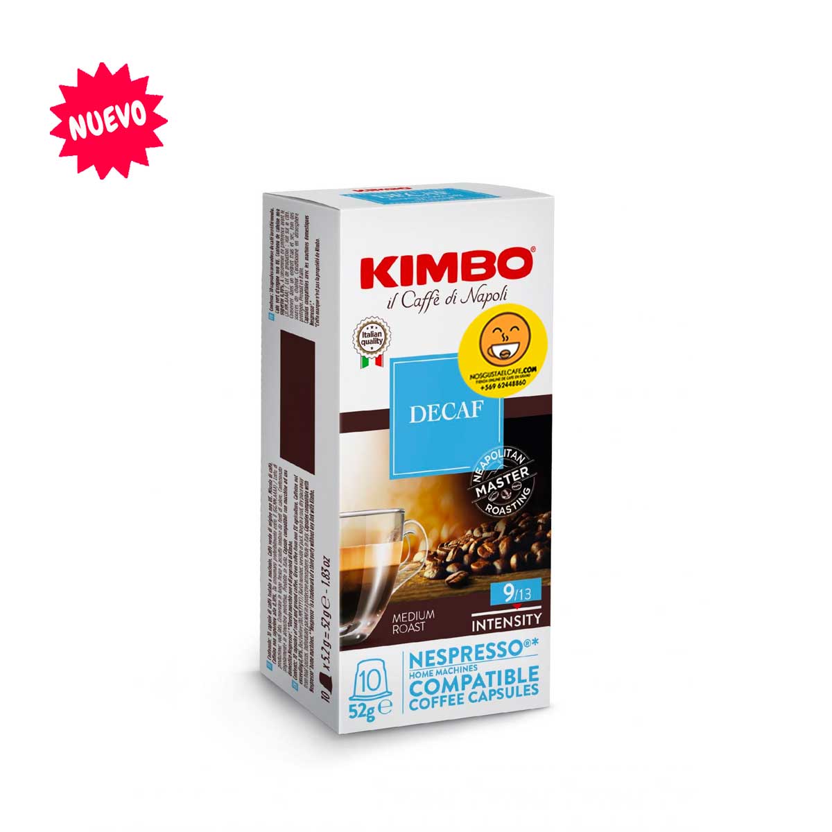 10 cápsulas Kimbo descafeinado Nespresso®compatibles