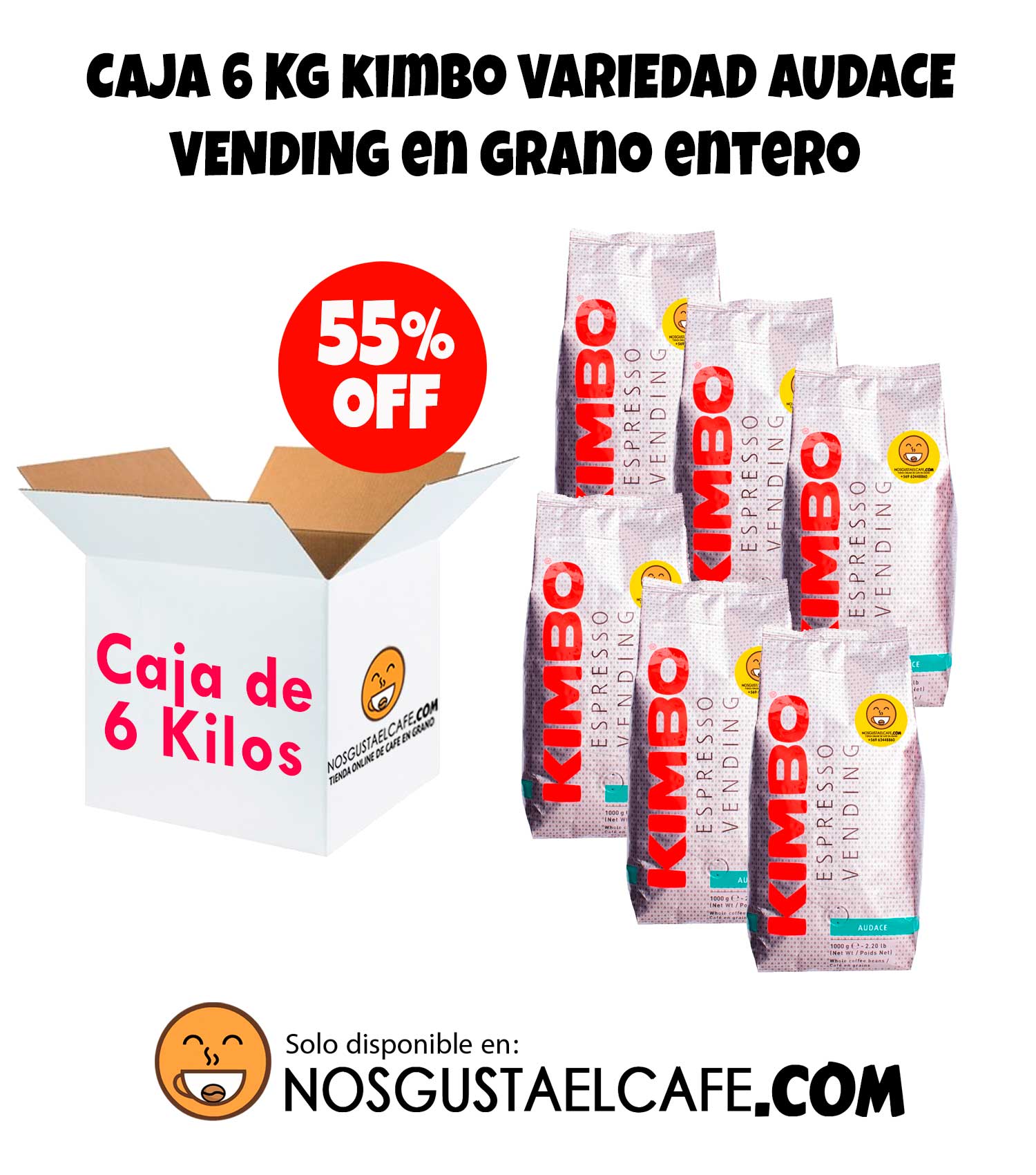 6 Kg Kimbo Espresso Audace Vending en grano