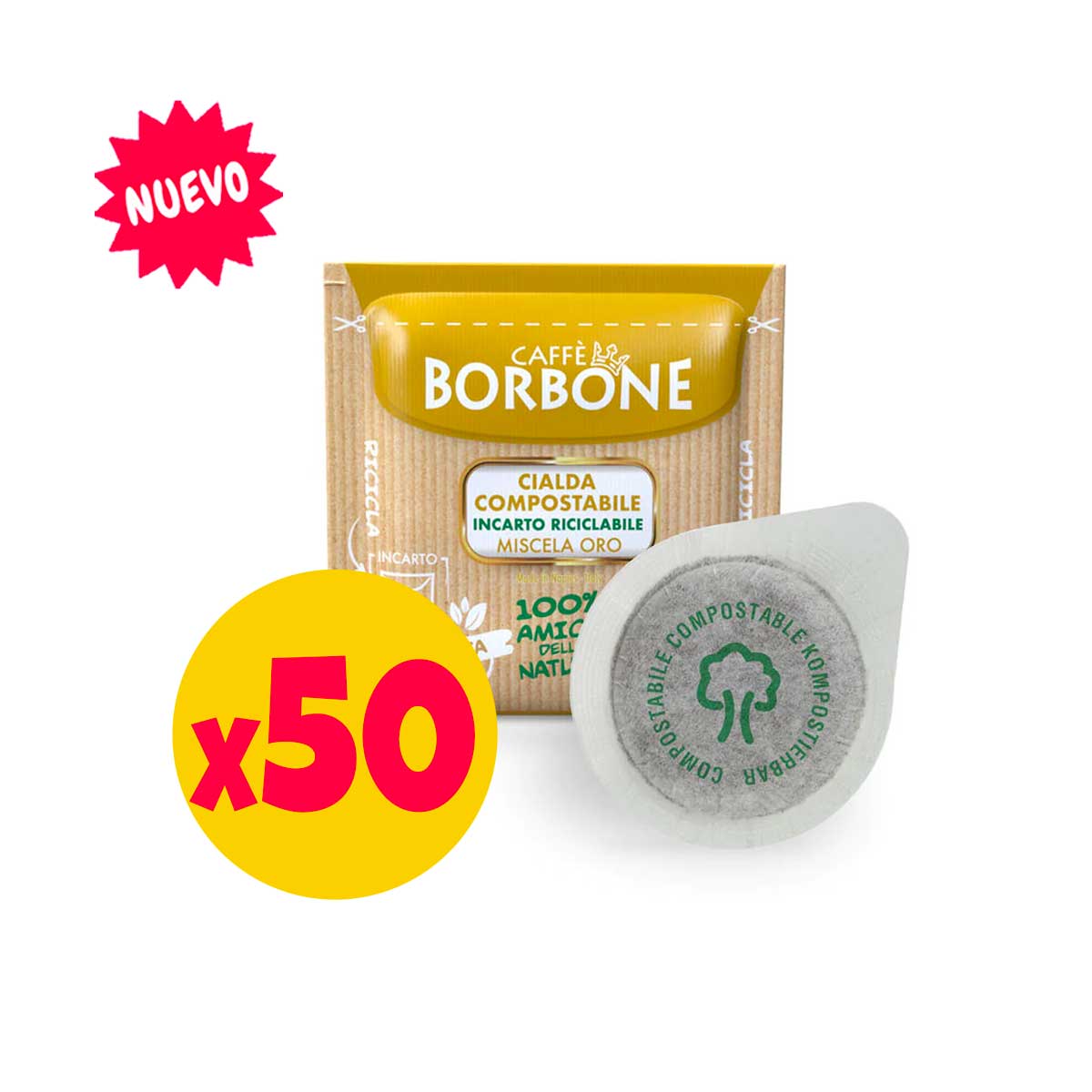 Pack 50 Pods E.S.E. Café napolitano Borbone Oro