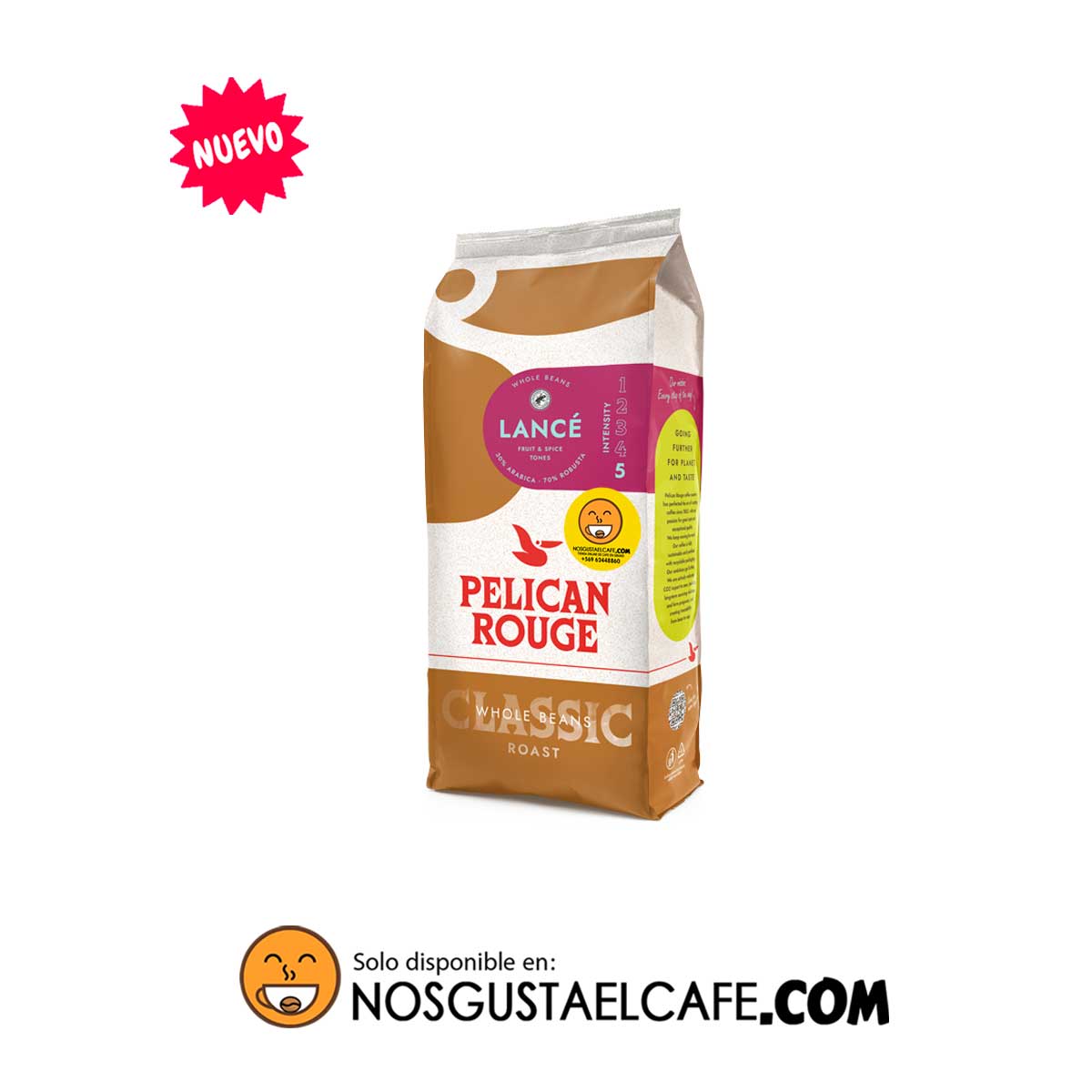 Café holandés Pelican Rouge Lancee, 1 Kg, en grano entero