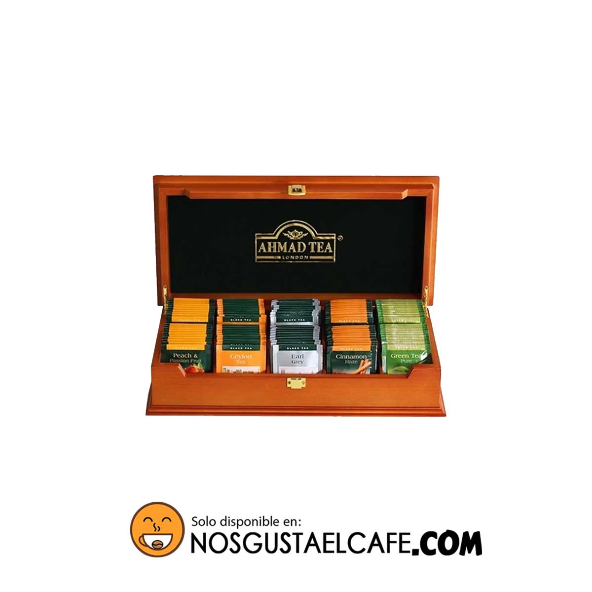 Caja de té madera Ahmad + 100 bolsas surtidas de regalo - Image 3
