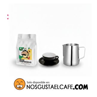 Pack Barista en Casa: Jarra, Taza Latte y Café Don Espresso